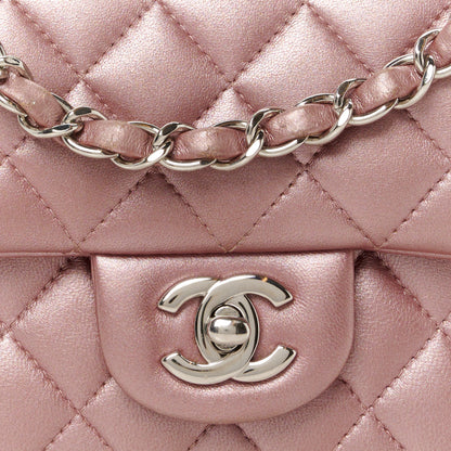 Chanel Metallic Lambskin Quilted Mini Rectangular Flap Pink 9 of 11