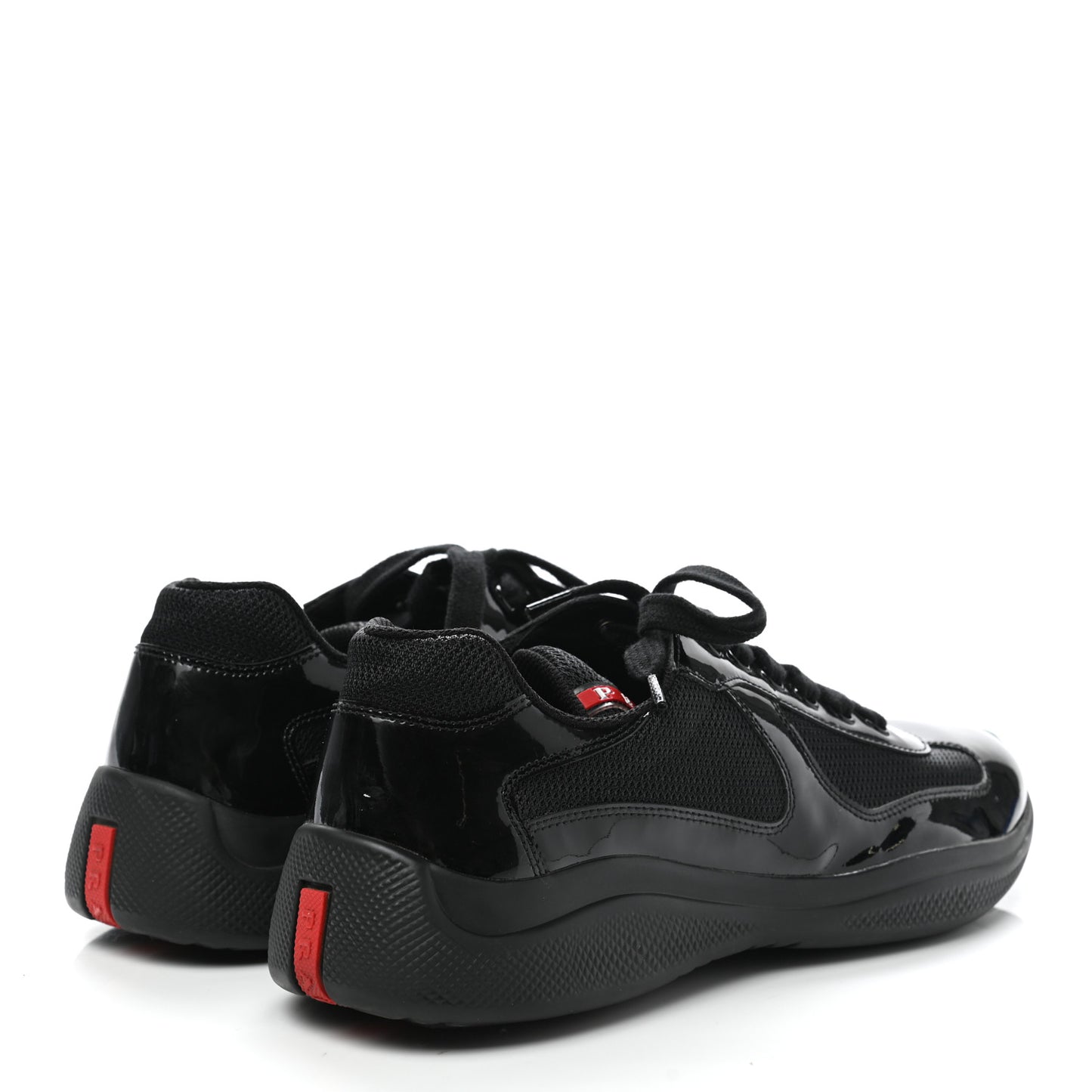 Patent Mens America's Cup Patchwork Sneakers 8 Black