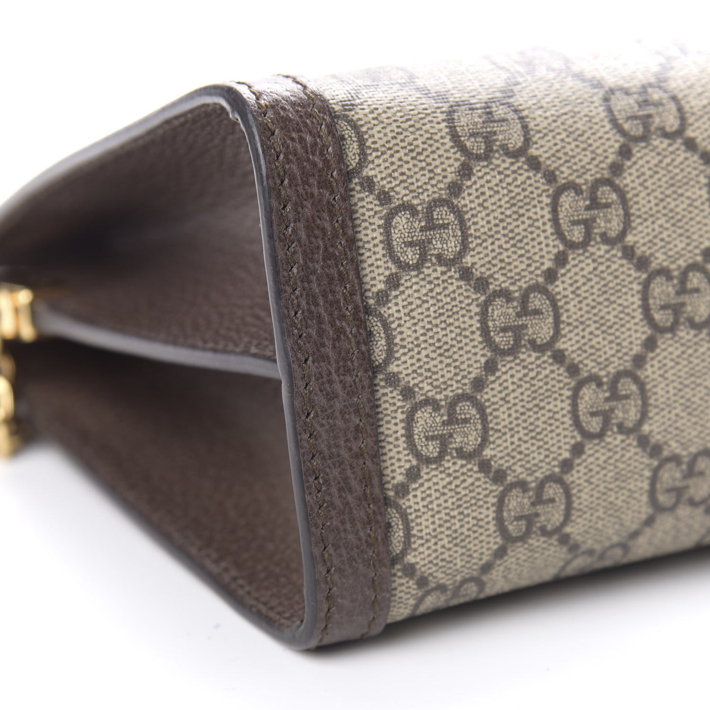 GG Supreme Monogram Web Medium Ophidia Chain Shoulder Bag Brown