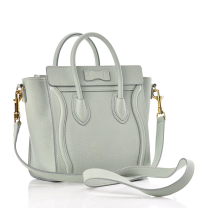 Celine Drummed Calfskin Nano Luggage Almond 3 of 18