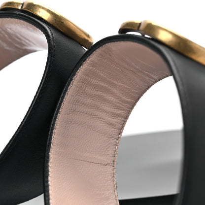 Gucci Calfskin GG Marmont Thong Sandals 41.5 Black 8 of 9