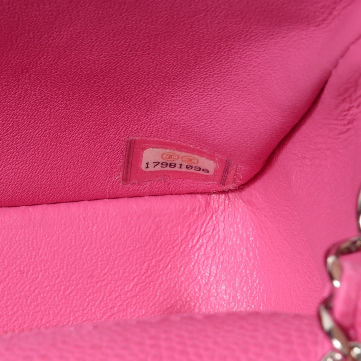 Iridescent Caviar Quilted Mini Flap Pink