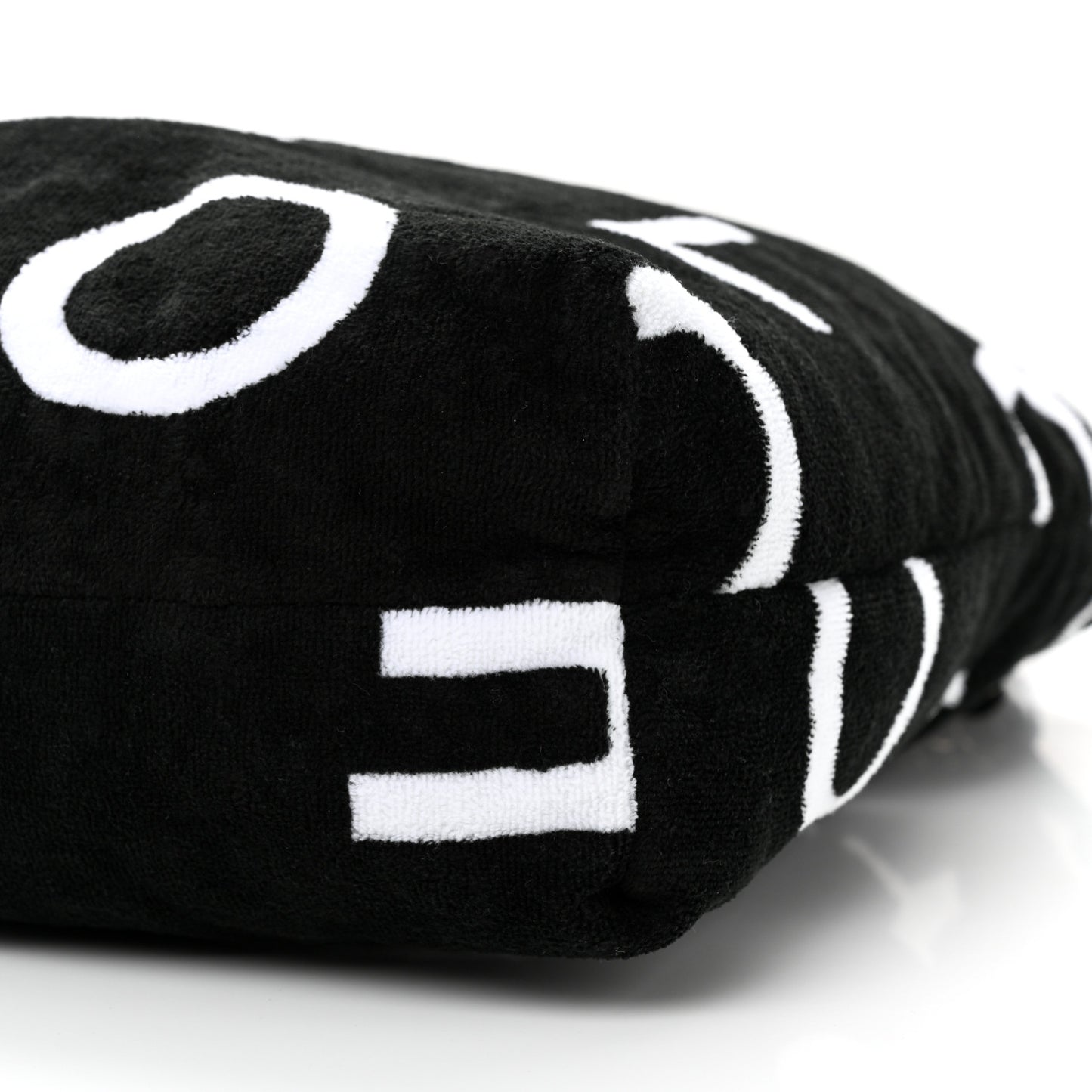 Terry Cotton Logo Beach Hobo Black White