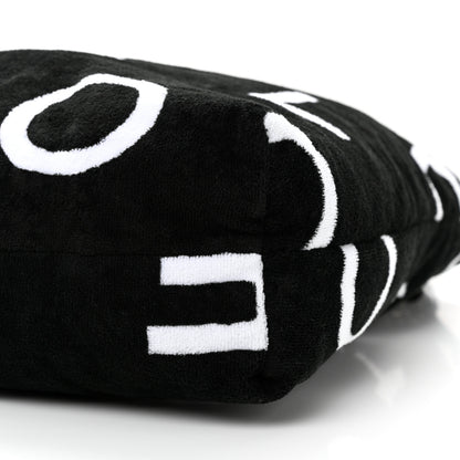 Chanel Terry Cotton Logo Beach Hobo Black White 10 of 11