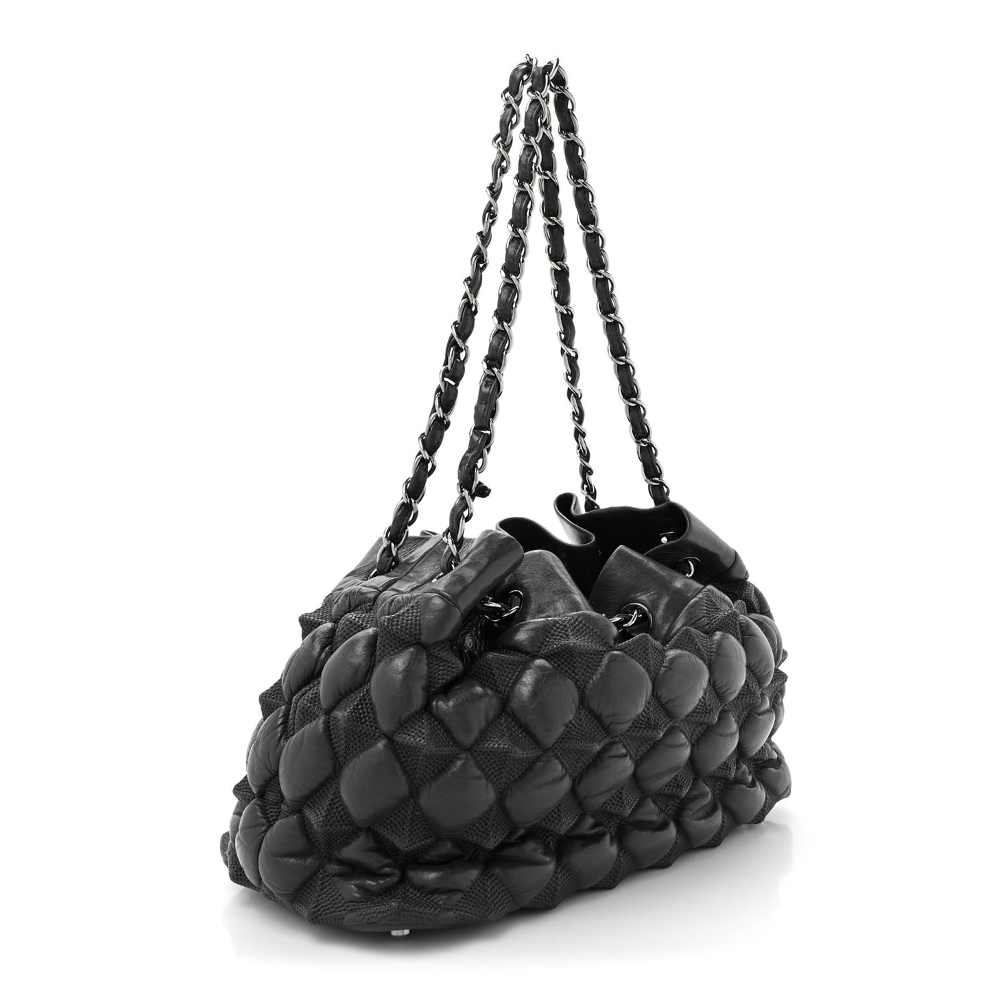 Glazed Lambskin Quilted Small Stravinsky Tote Grey
