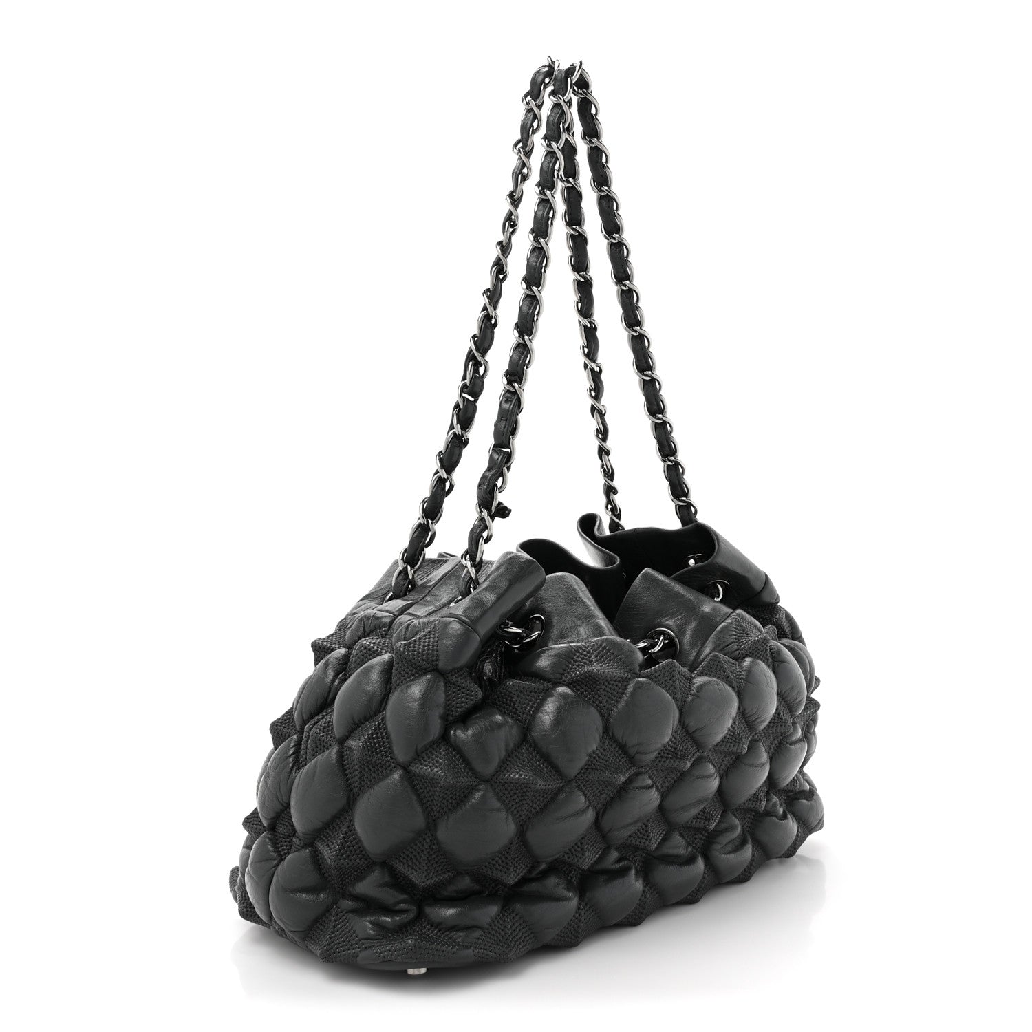 Chanel Glazed Lambskin Quilted Small Stravinsky Tote Grey 3 of 11