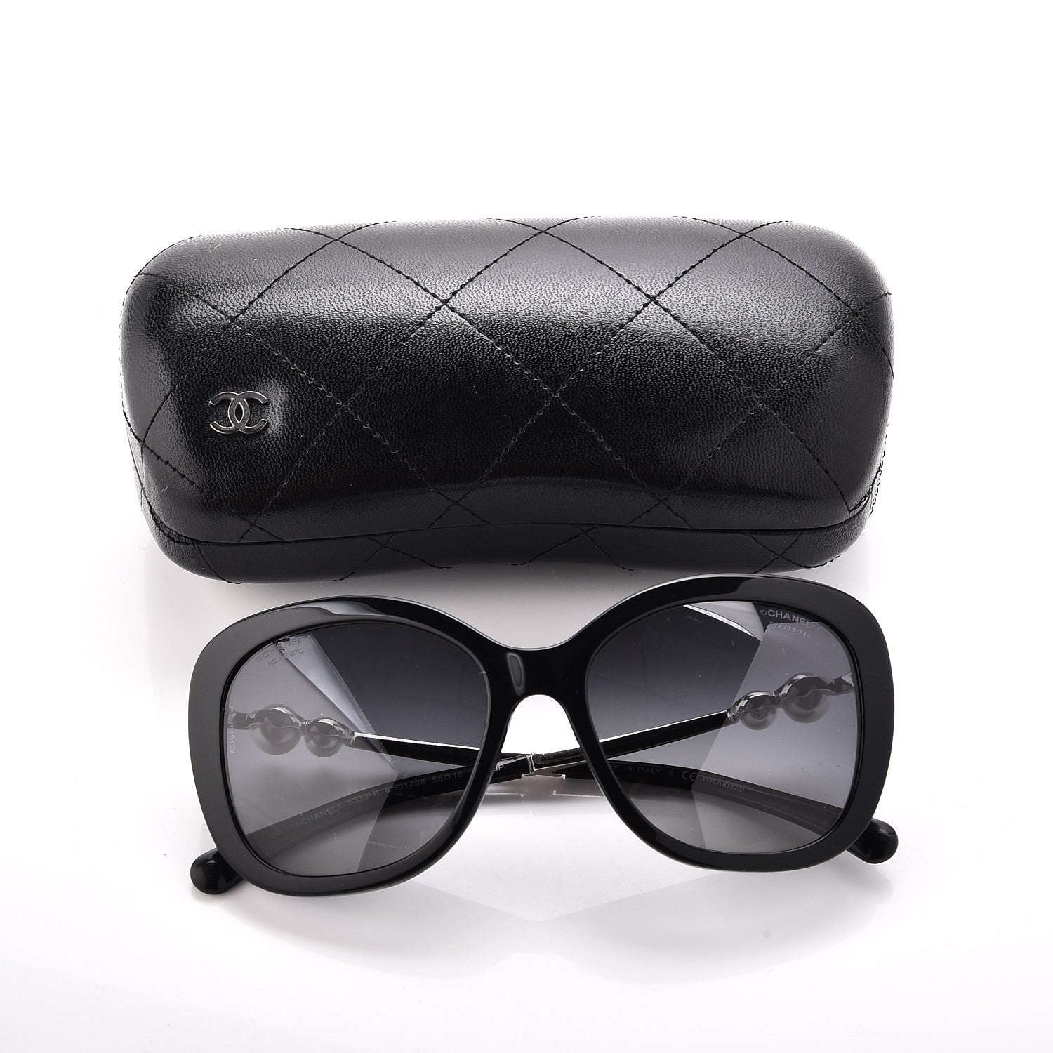 Chanel Square Winter Polarized Pearl Sunglasses 5339-H Black 8 of 8