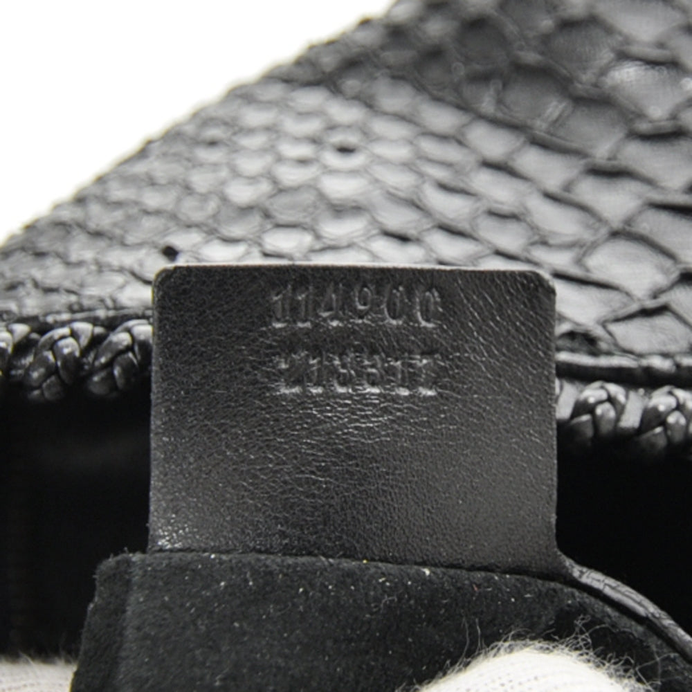 Python Large Horsebit Chain Hobo Black