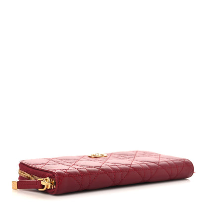 Christian Dior Lambskin Cannage Jolie Voyageur Slim Wallet Cherry Red 4 of 8
