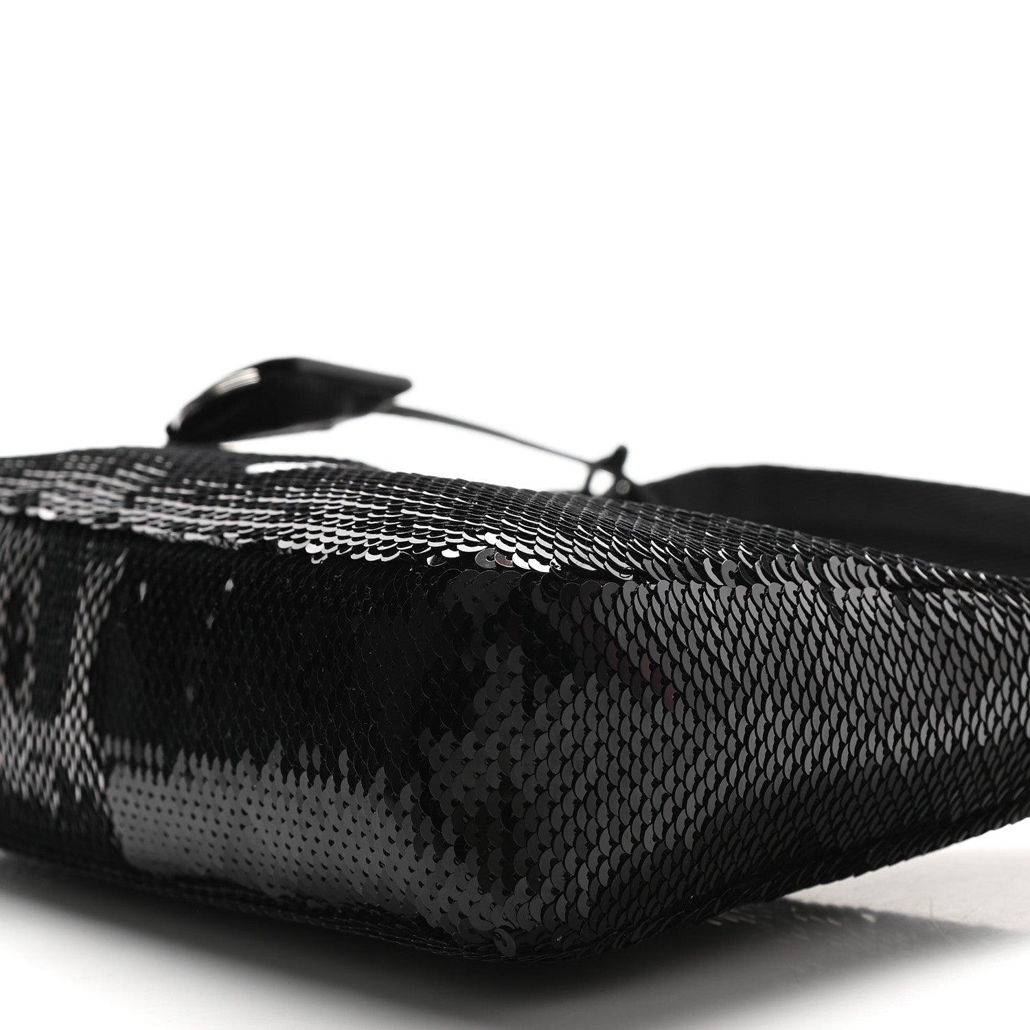 Prada Paillettes Sequin Mini Re-Edition 2000 Bag Black White 8 of 9