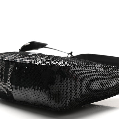 Prada Paillettes Sequin Mini Re-Edition 2000 Bag Black White 8 of 9