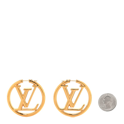 Louis Vuitton Metal Louise Hoop Earrings Gold 2 of 5