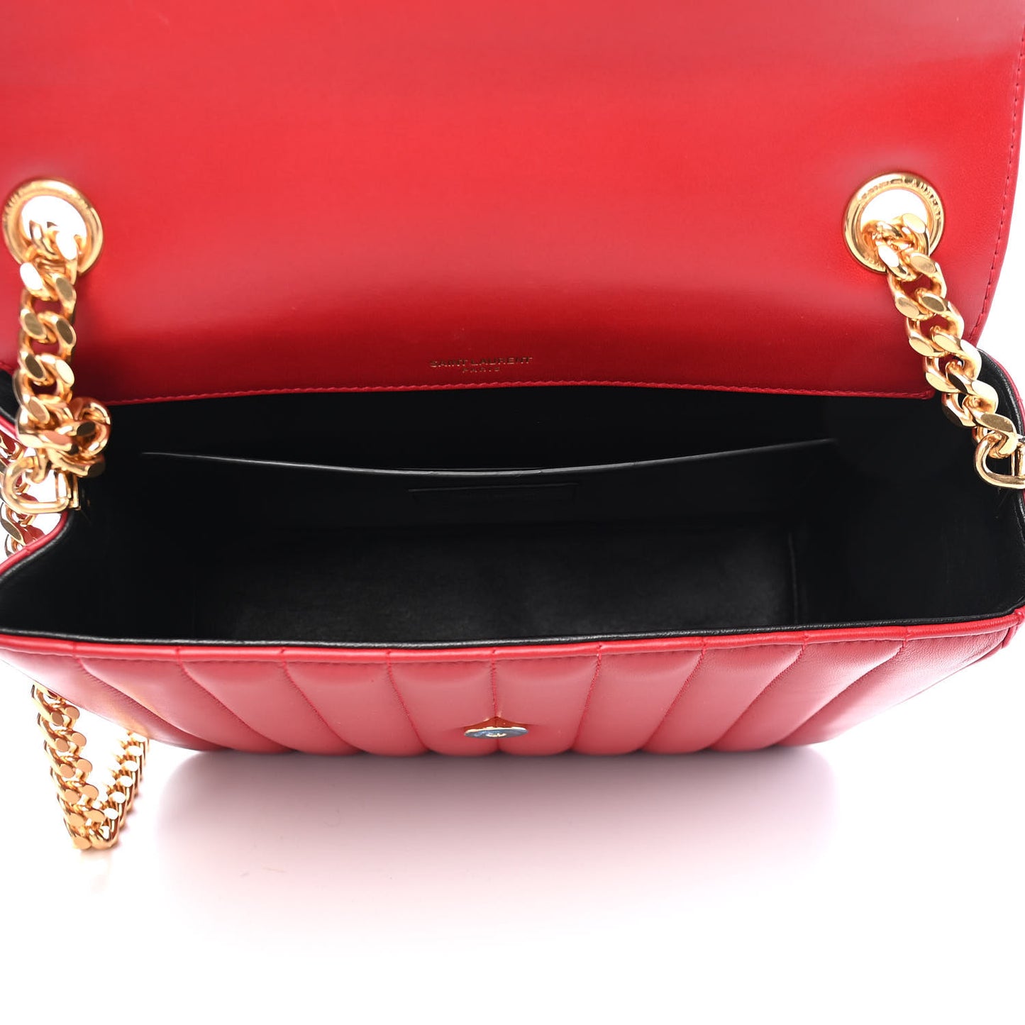Lambskin Matelasse Monogram Large Vicky Chain Bag Rouge Eros