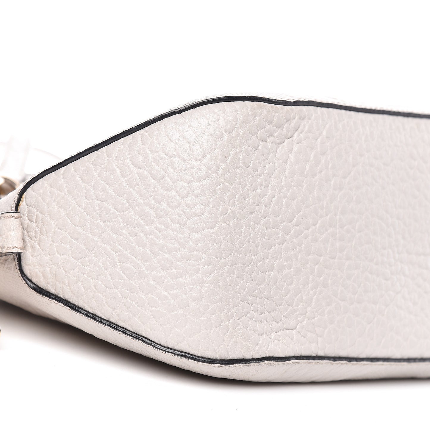 Heritage Grain Check Embossed Small Orchard Bowling Bag Stone White
