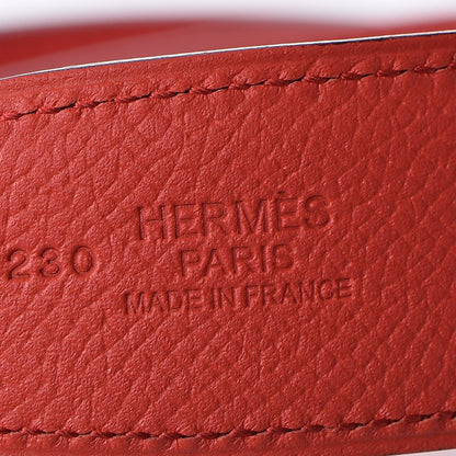 Hermes Epsom Swift 32mm H Belt 95 Vermillon Rose Jaipur 5 of 8