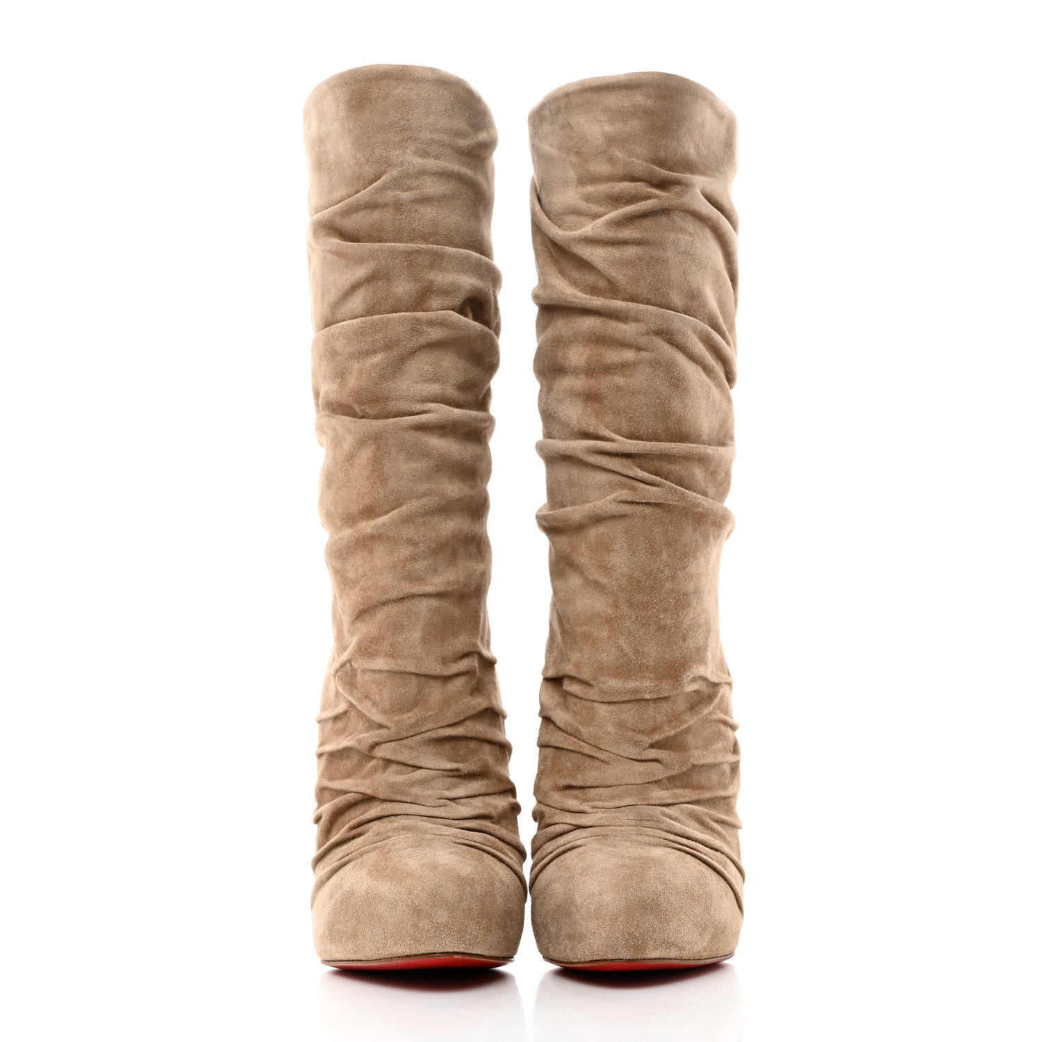 Christian Louboutin Veau Velours Piros 120 Boot 37 Naturale 2 of 8
