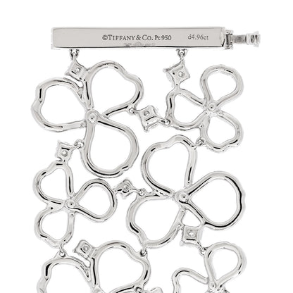 Tiffany Platinum Diamond Wide Paper Flowers Bracelet 3 of 4