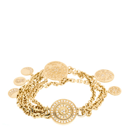 Chanel 18K Yellow Gold Diamond Comete Camelia Charm Bracelet 2 of 3