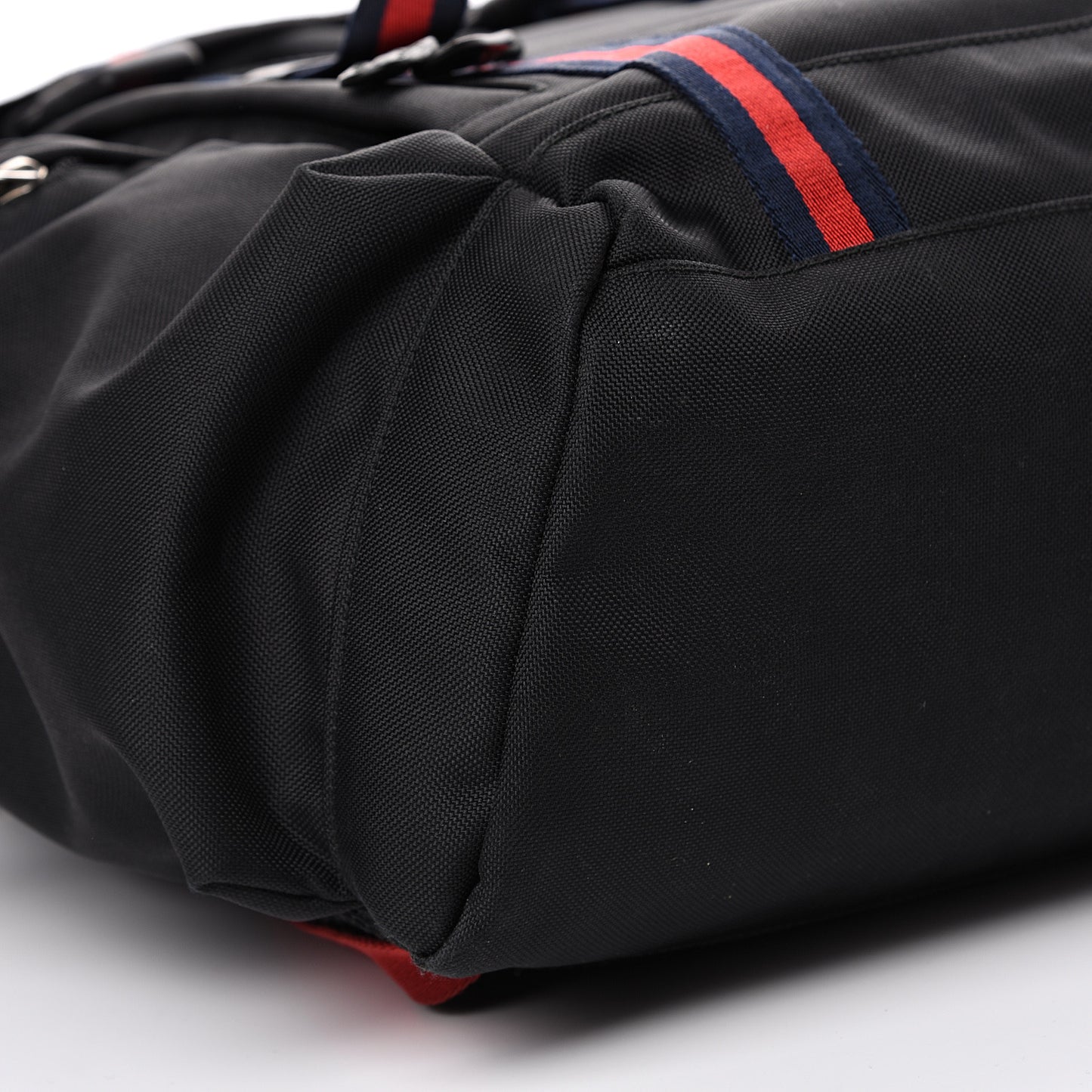 Techno Canvas Web Double Buckle Backpack Black