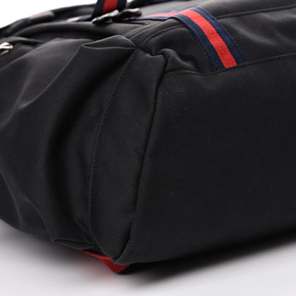 Gucci Techno Canvas Web Double Buckle Backpack Black 8 of 9