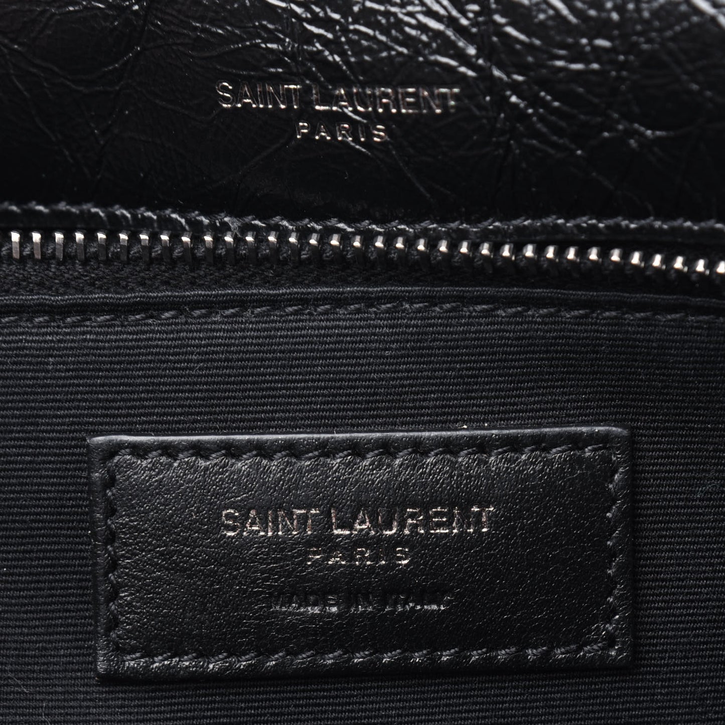 Crinkled Calfskin Matelasse Monogram Medium Niki Chain Satchel Black