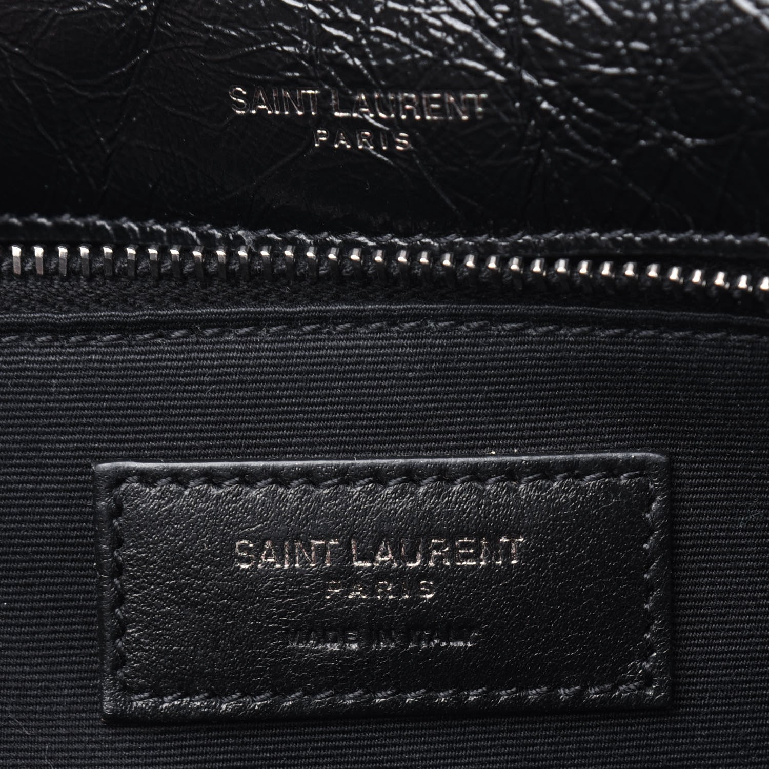 Saint Laurent Crinkled Calfskin Matelasse Monogram Medium Niki Chain Satchel Black 7 of 14