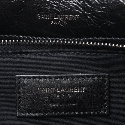 Saint Laurent Crinkled Calfskin Matelasse Monogram Medium Niki Chain Satchel Black 7 of 14