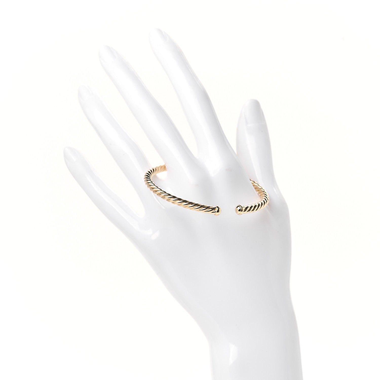 David Yurman 18K Yellow Gold 4mm Cablespira Bracelet 2 of 5