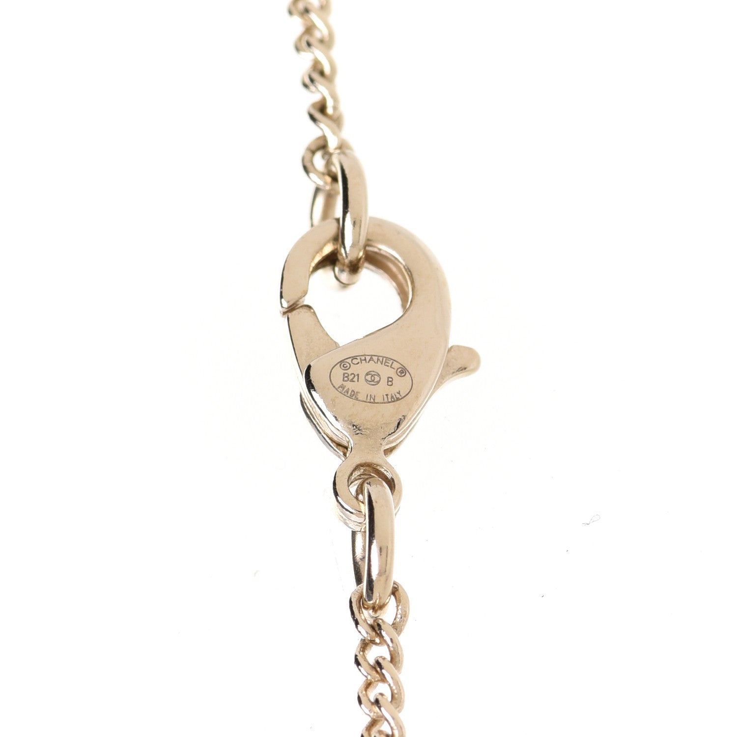 Chanel Pearl Crystal CC Pendant Necklace Gold 5 of 6