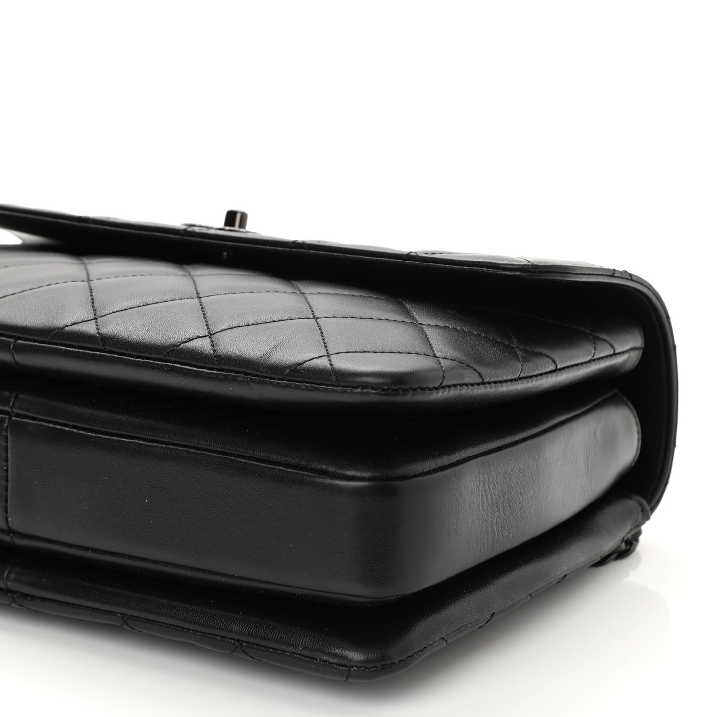 Lambskin Quilted Medium Trendy CC Flap Dual Handle Bag So Black