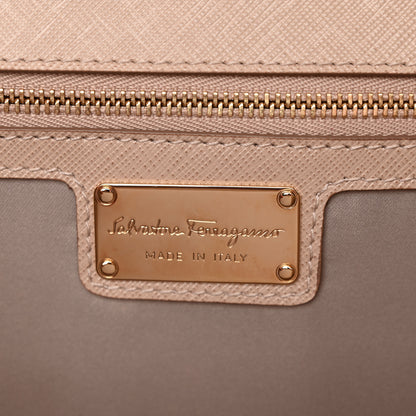 Salvatore Ferragamo Printed Calfskin Vara Bow Chain Flap Crossbody New Bisque 5 of 9