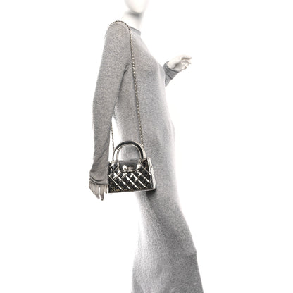 Chanel Mirror Calfskin Metallic Calfskin Quilted Nano Kelly Shopper Silvery 2 of 10
