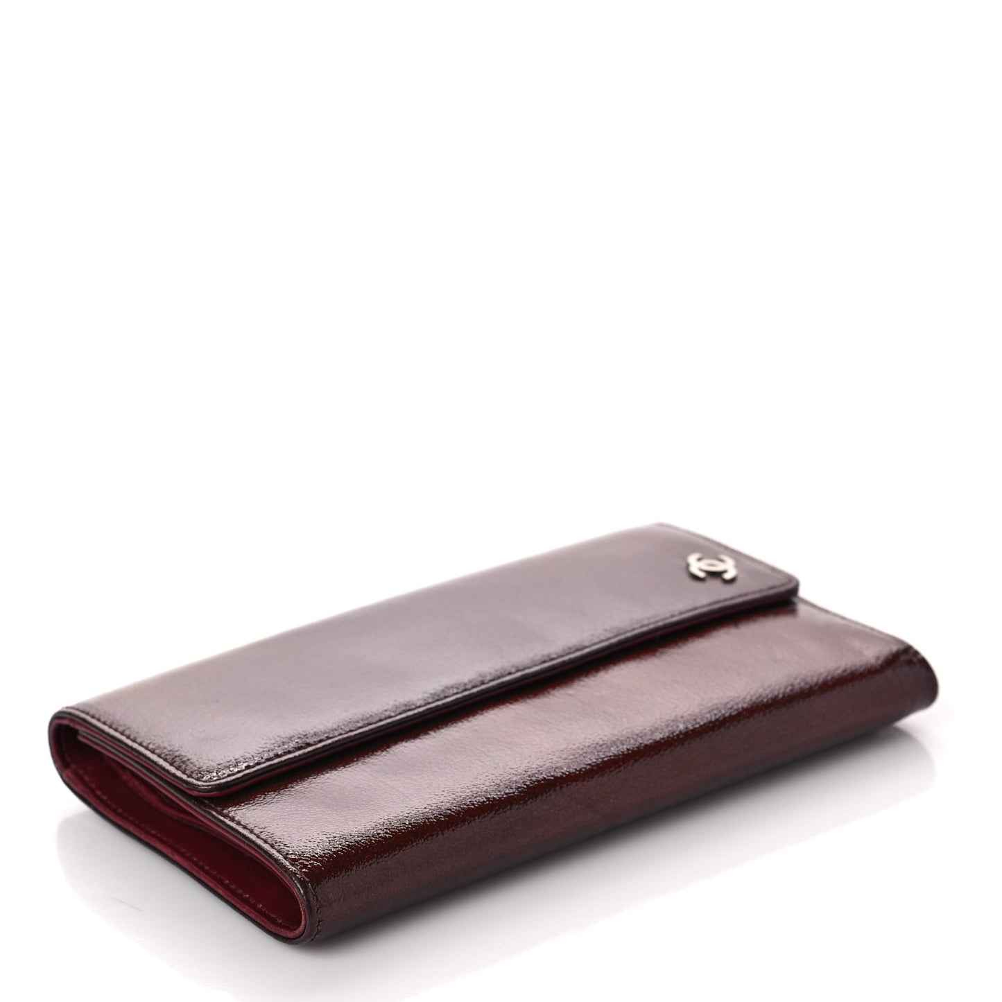 Glazed Goatskin CC Continental Wallet Burgundy
