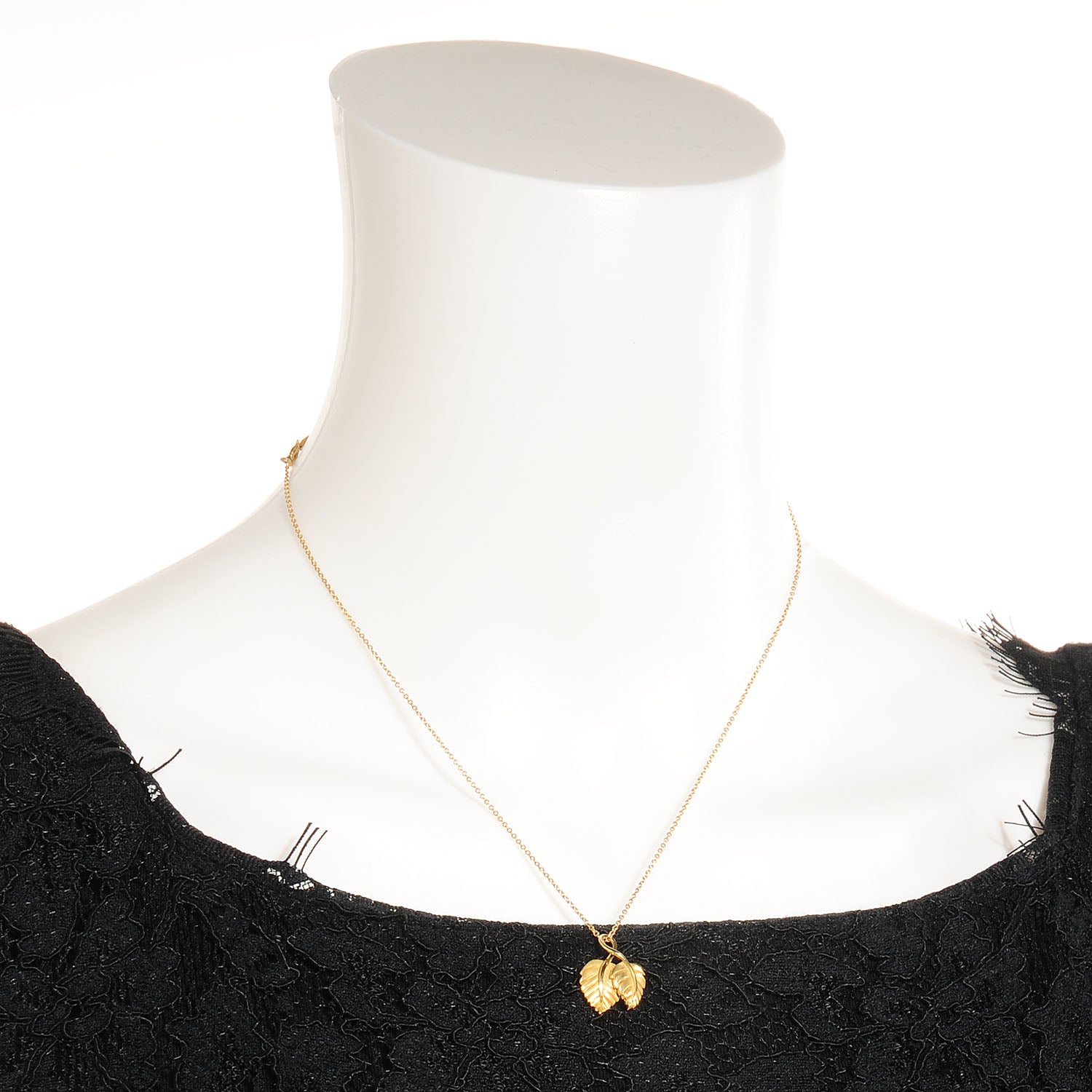 Tiffany 18k Gold Leaves Pendant Necklace 2 of 6