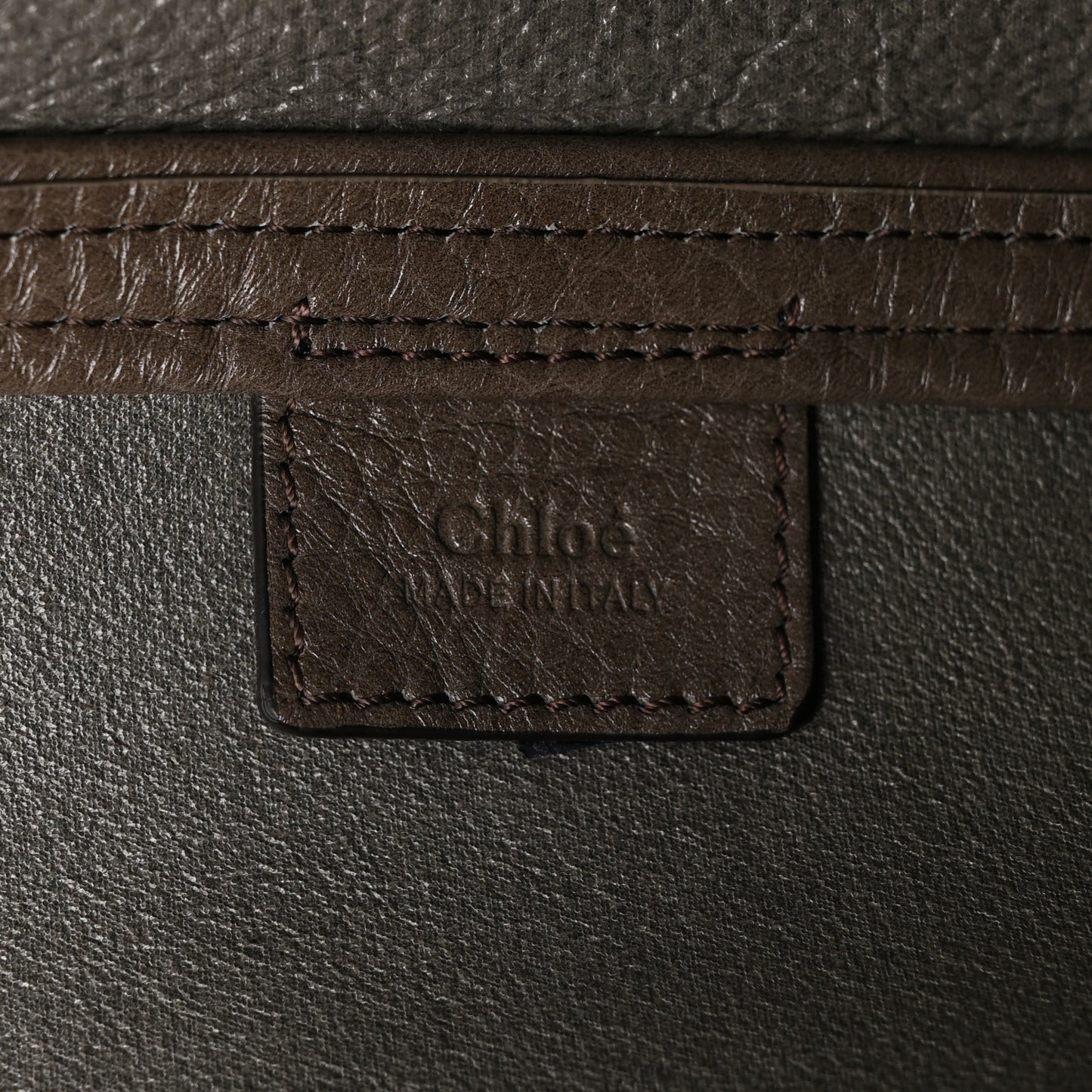 Grained Calfskin Large Spin Tote Flannel Grey