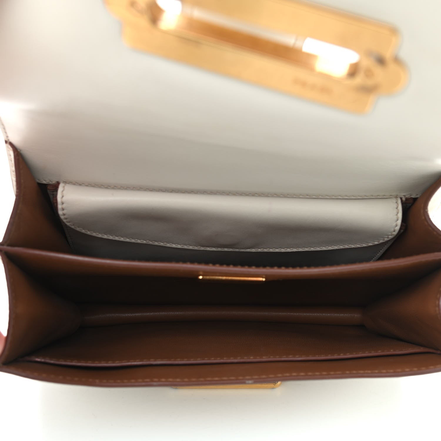 Prada City Calf Saffiano Laser Cut Cahier Bag Talco 5 of 8