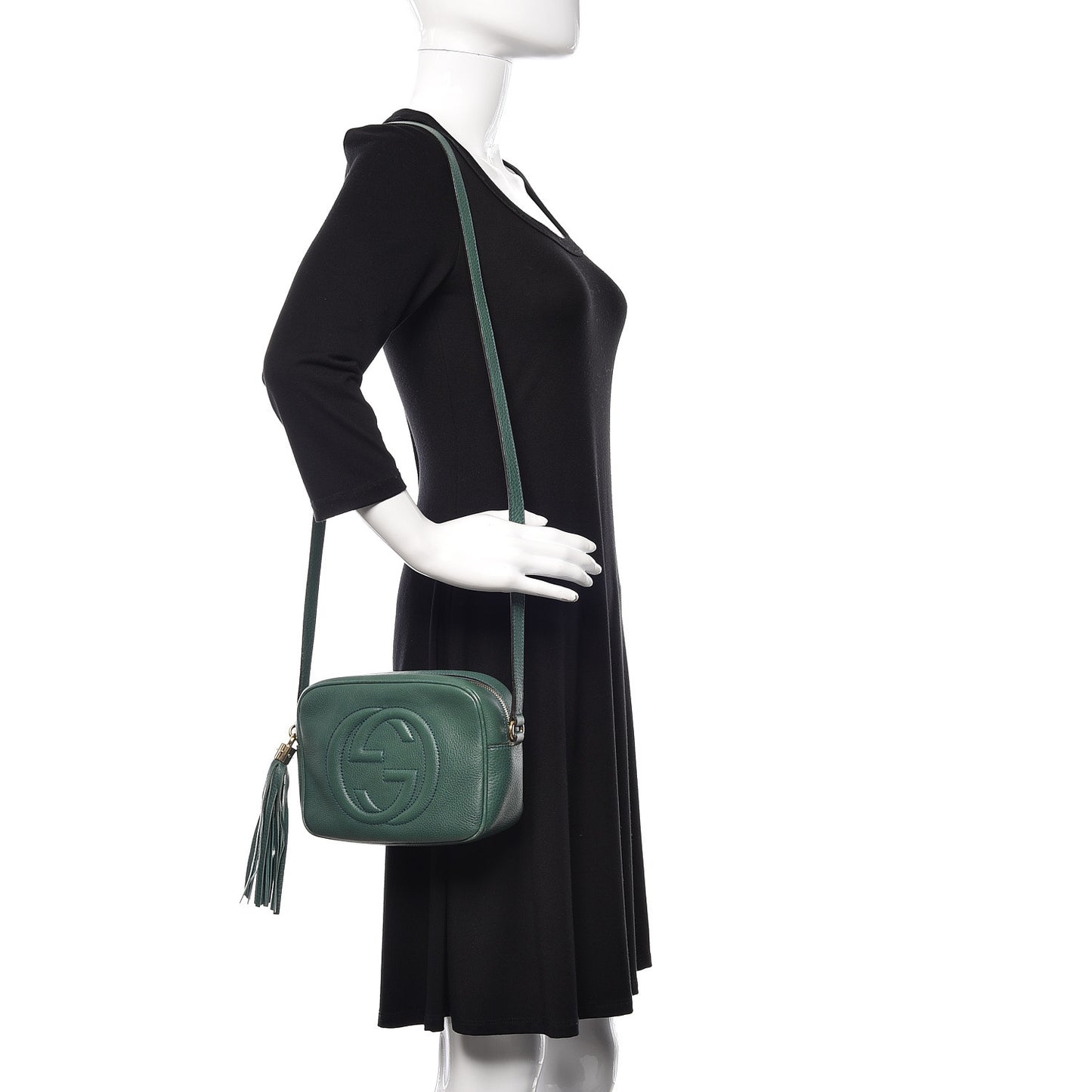 Pebbled Calfskin Small Soho Disco Bag Emerald Green
