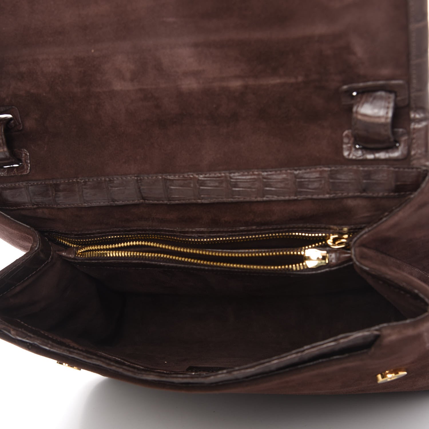 Nancy Gonzalez Crocodile Suede Shoulder Bag Brown 5 of 12