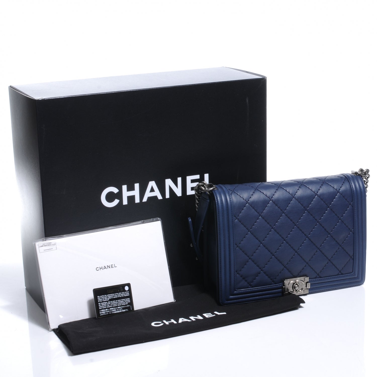 Chanel Lambskin Quilted Large Boy Flap Marine 5 of 8