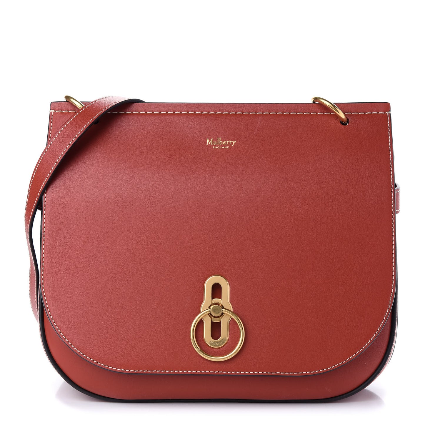 Silky Calfskin Amberley Satchel Rust