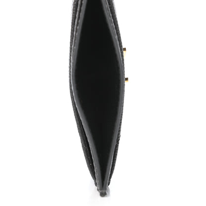 Saint Laurent Grain De Poudre Matelasse Chevron Monogram Credit Card Case Storm 7 of 8