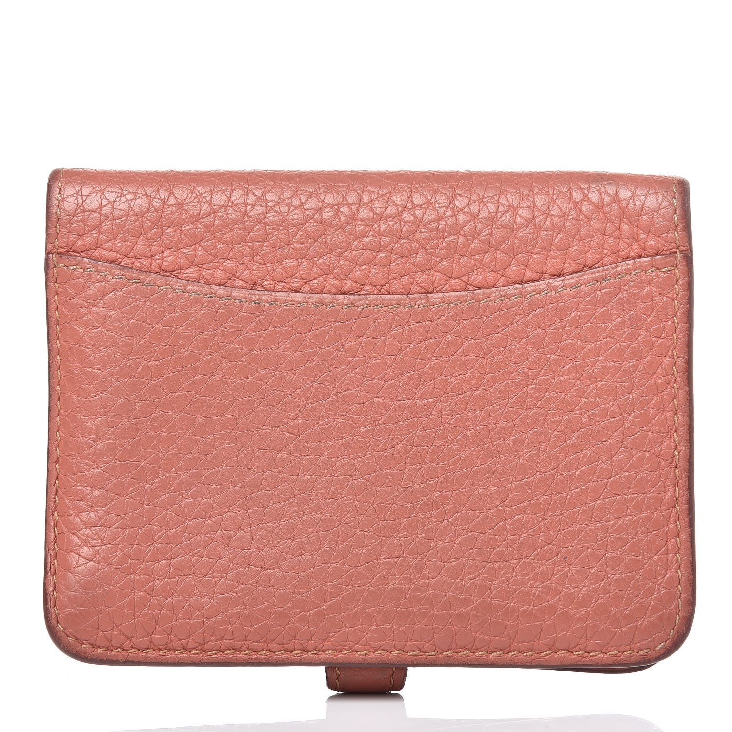 Hermes Taurillon Clemence Dogon Card Case Rose Thè 4 of 18