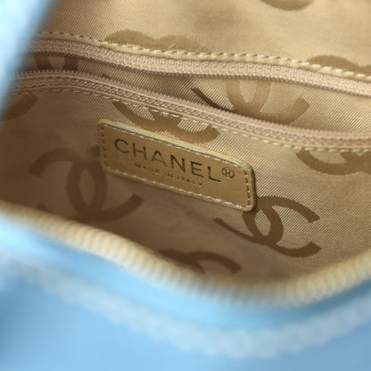 Chanel Calfskin Contrast Stitch Surpique Bowler Blue 8 of 10