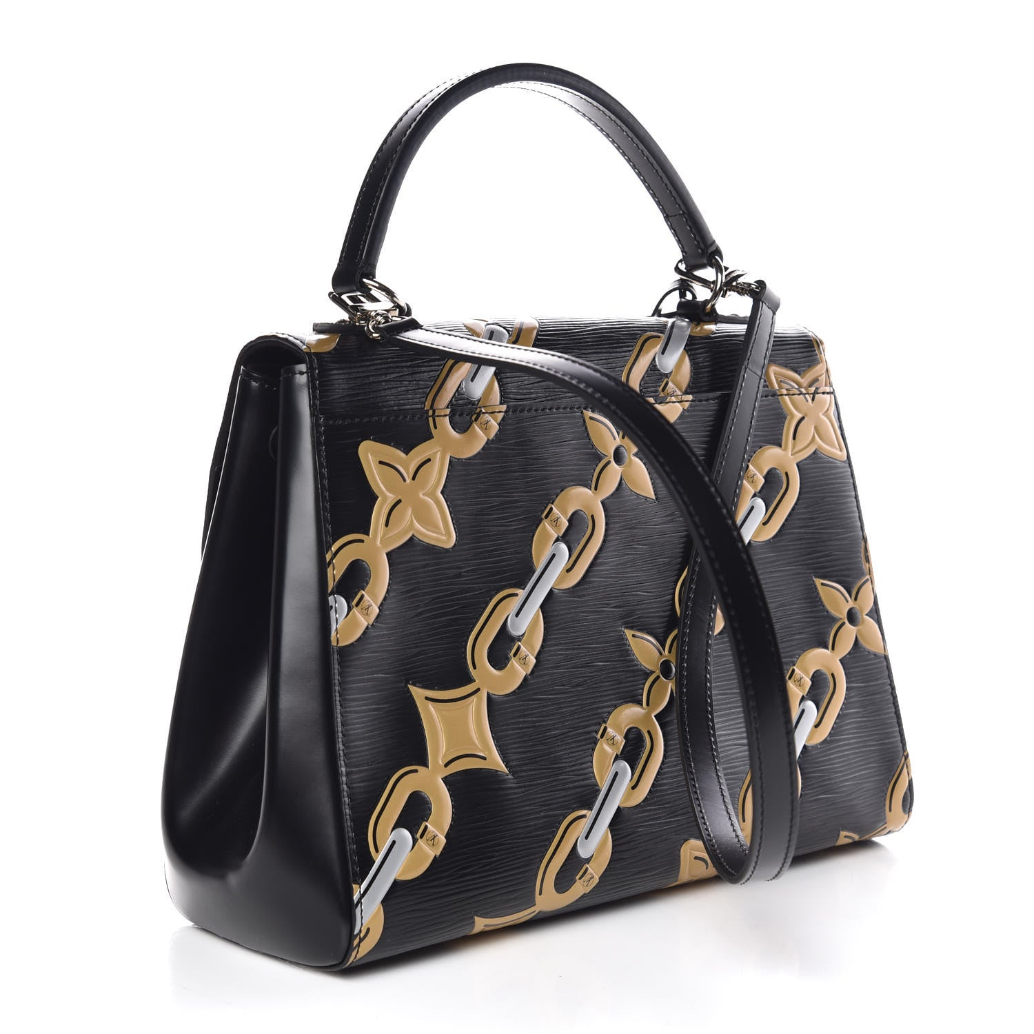 Louis Vuitton Epi Chain Flower Cluny MM Black 4 of 9