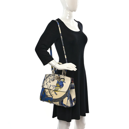 Salvatore Ferragamo Calfskin Print The Studio Bag White Multicolor 2 of 9