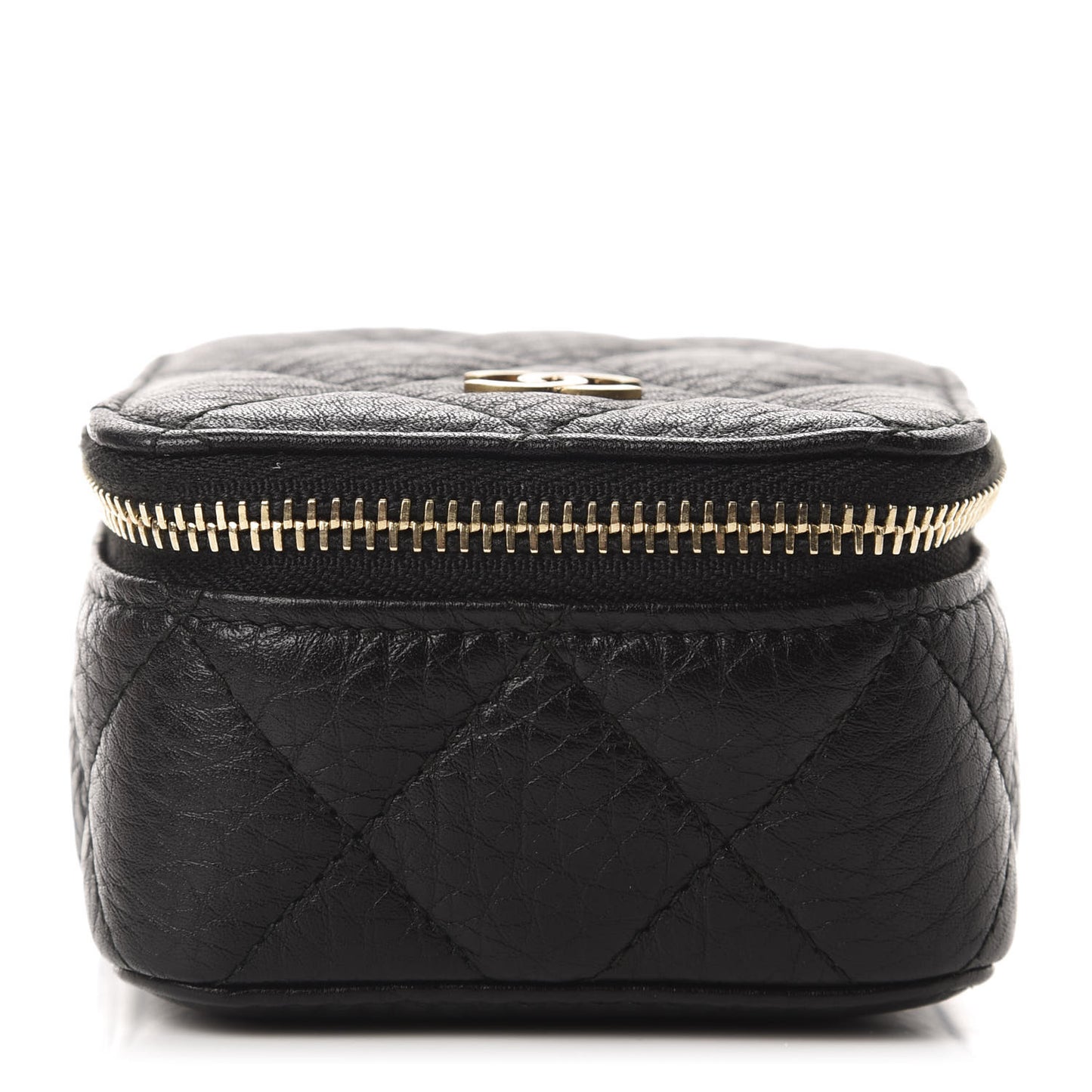 Calfskin Quilted Jewelry Travel Case Black