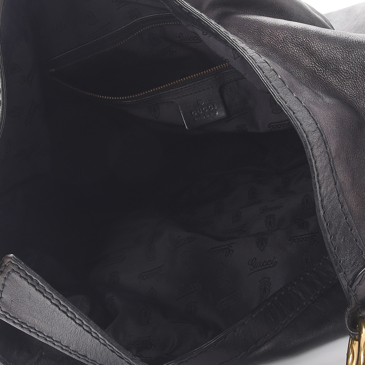 Gucci Calfskin Large Jockey Hobo Black 5 of 13