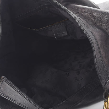Gucci Calfskin Large Jockey Hobo Black 5 of 13