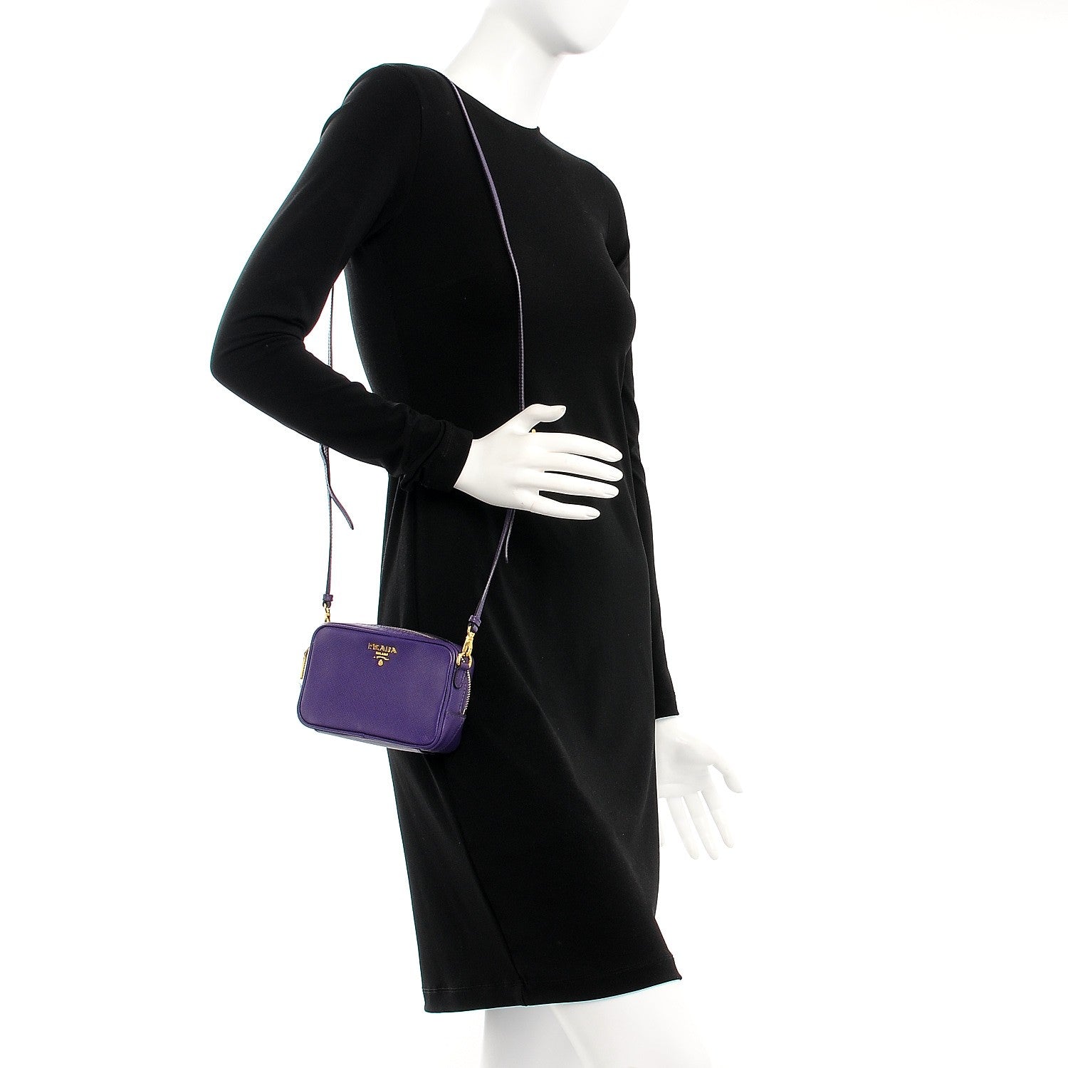 Prada Saffiano Mini Camera Crossbody Viola 2 of 8