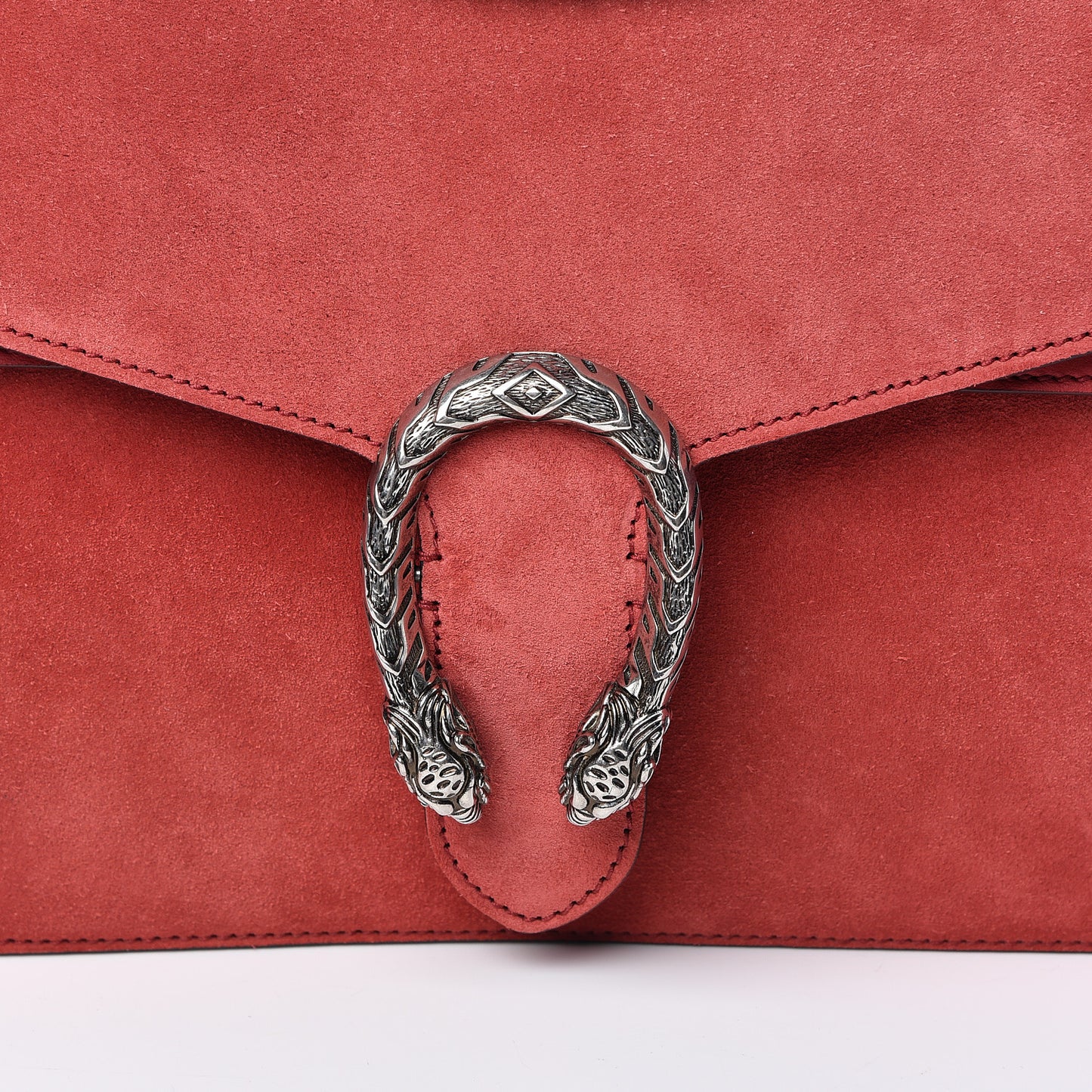 Suede Vitello Velvet Medium Dionysus Shoulder Bag Vulcanic Red